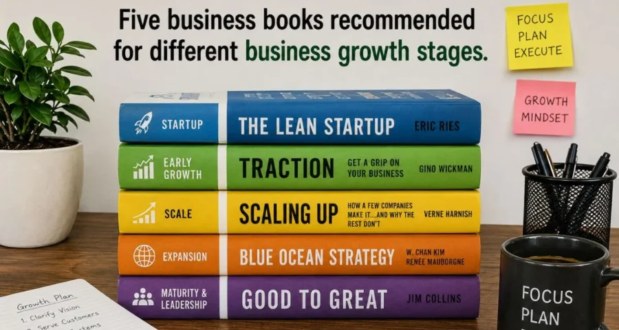 Business Books by Growth Stage: 10 Must-Reads for Founders